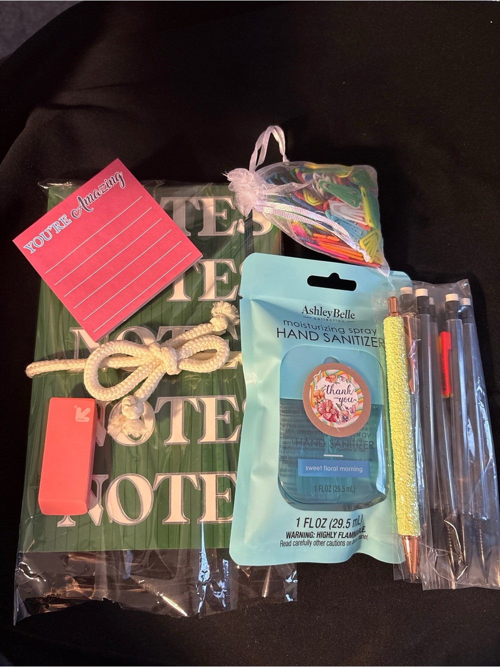 🎁Writing Bundle-Green Hardcover Notebook w Beautiful Glitter Pen & Accessories - Picture 3 of 3